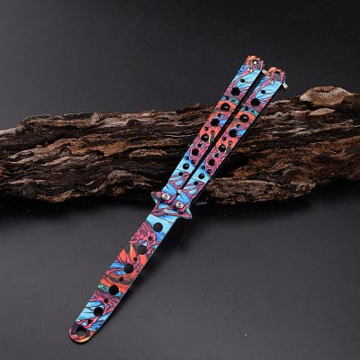 Unsharpened Butterfly Knife Balisong Trainer / Spider Jaw - Winged Edge - Winged Edge