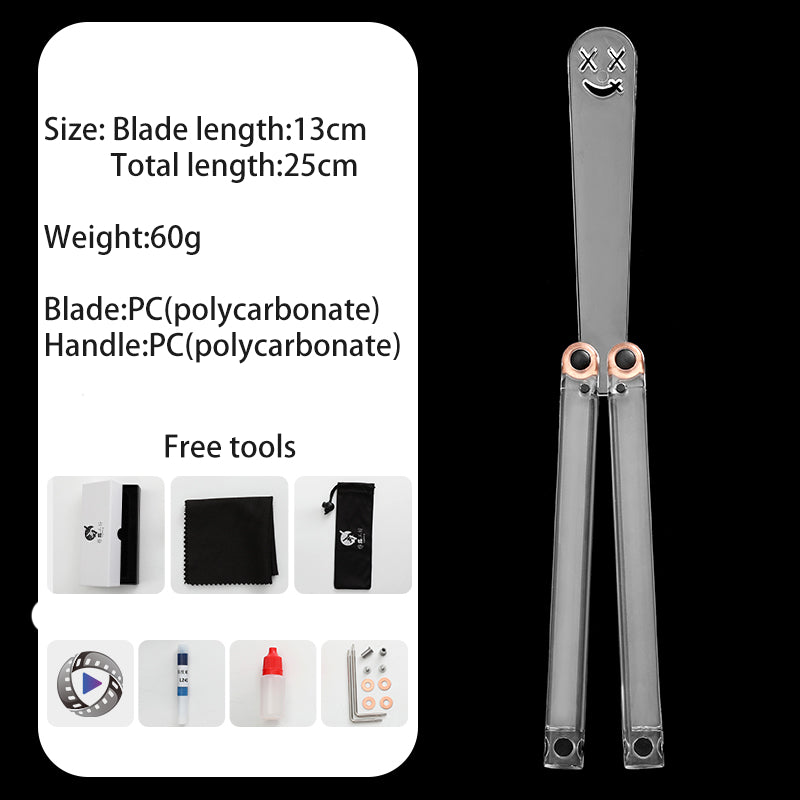XDYY Jellyfish Balisong Butterfly Knife Trainer / Open Mouth - Winged Edge - XDYY