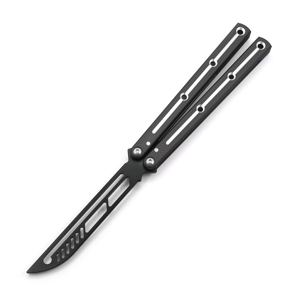 Baliplus Krake Raken (Kraken) V3 Balisong Butterfly Knife Trainer Clone / Black - Winged Edge - Winged Edge
