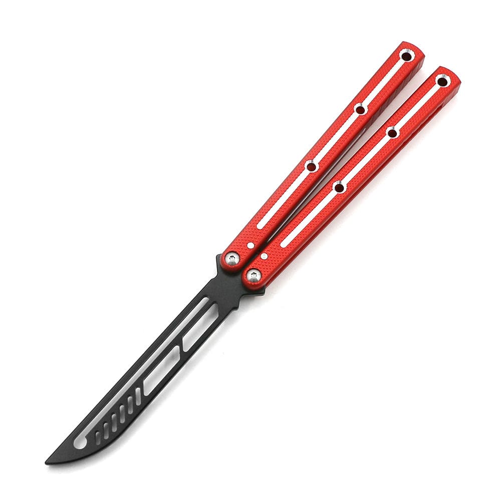 Baliplus Krake Raken (Kraken) V3 Balisong Butterfly Knife Trainer Clone / Red - Winged Edge - Winged Edge