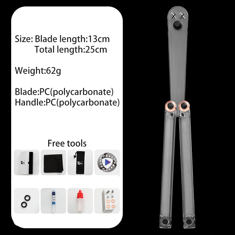 XDYY Jellyfish Balisong Butterfly Knife Trainer / Closed Mouth - Winged Edge - XDYY