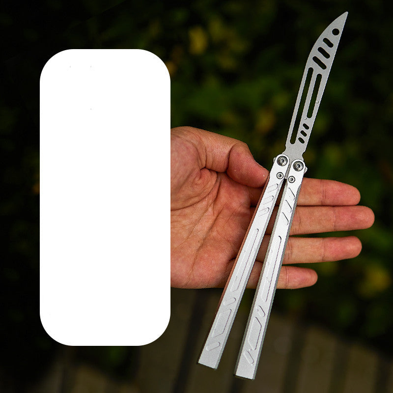 Armed Shark Aluminum Channel Barebones Butterfly Knife Trainer / Star White - Winged Edge - Armed Shark