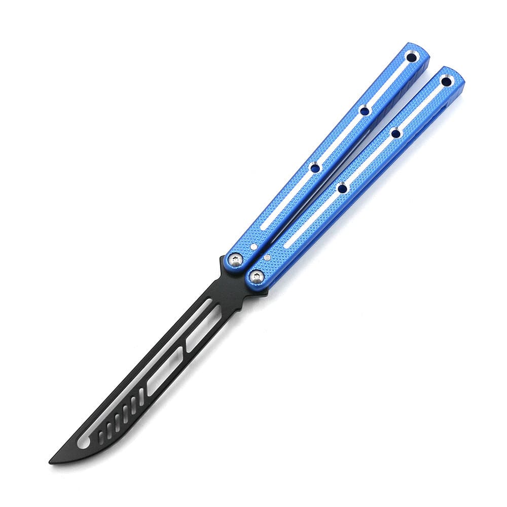 Baliplus Krake Raken (Kraken) V3 Balisong Butterfly Knife Trainer Clone / Blue - Winged Edge - Winged Edge