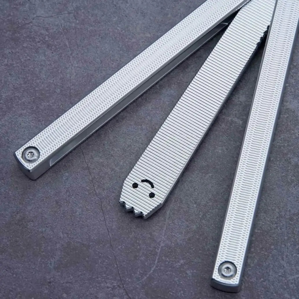 Squid Industries Squiddy-AL Butterfly Knife Balisong Trainer Clone / White - Winged Edge - Squid Industries