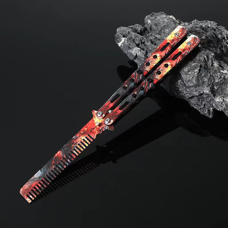 Comb Butterfly Knife Trainer / Wolfs Tooth - Winged Edge - Winged Edge