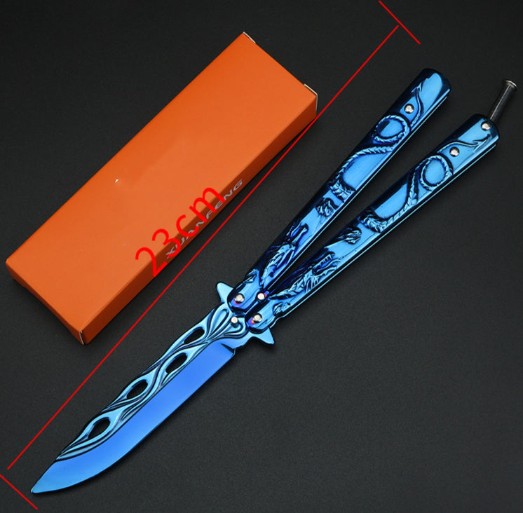 Relief Dragon Butterfly Knife Trainer / - Winged Edge - Winged Edge
