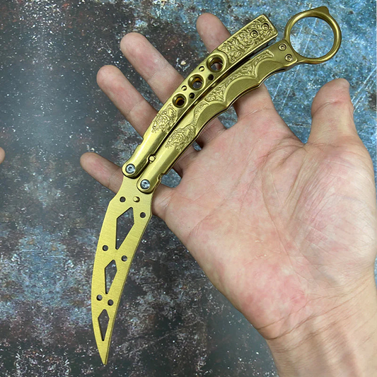 golden csgo butterfly knife trainer balisong trainer - winged edge - michigan, united states, great britain, australia
