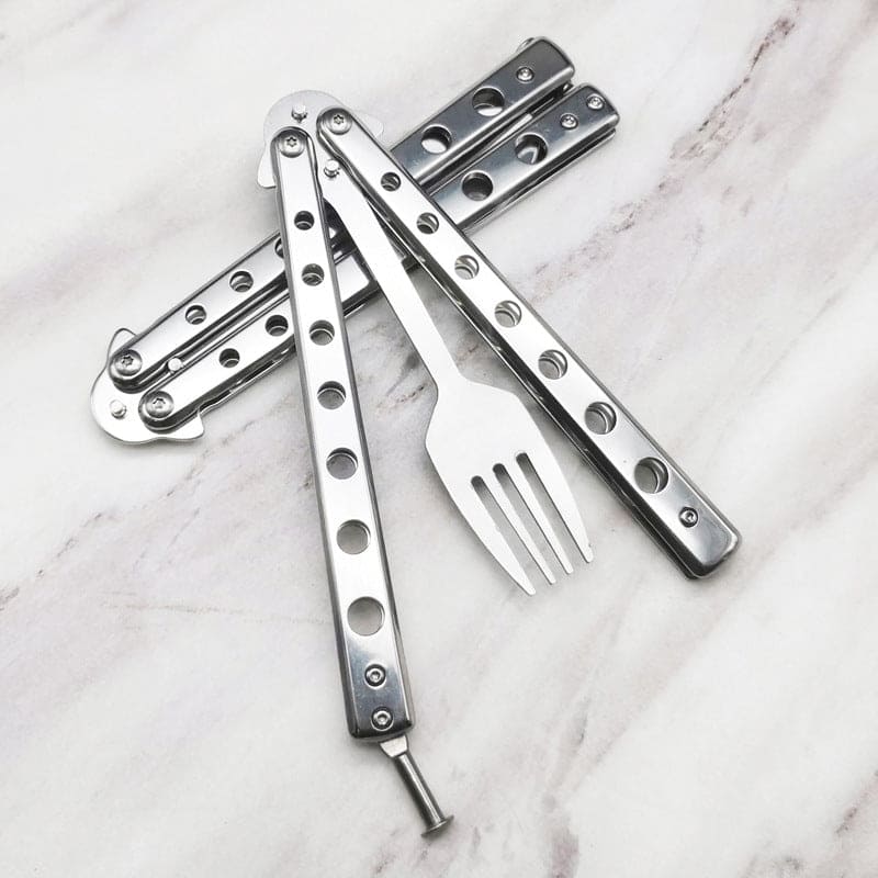 Spoon & Fork Butterfly Knife Trainer / - Winged Edge - Winged Edge