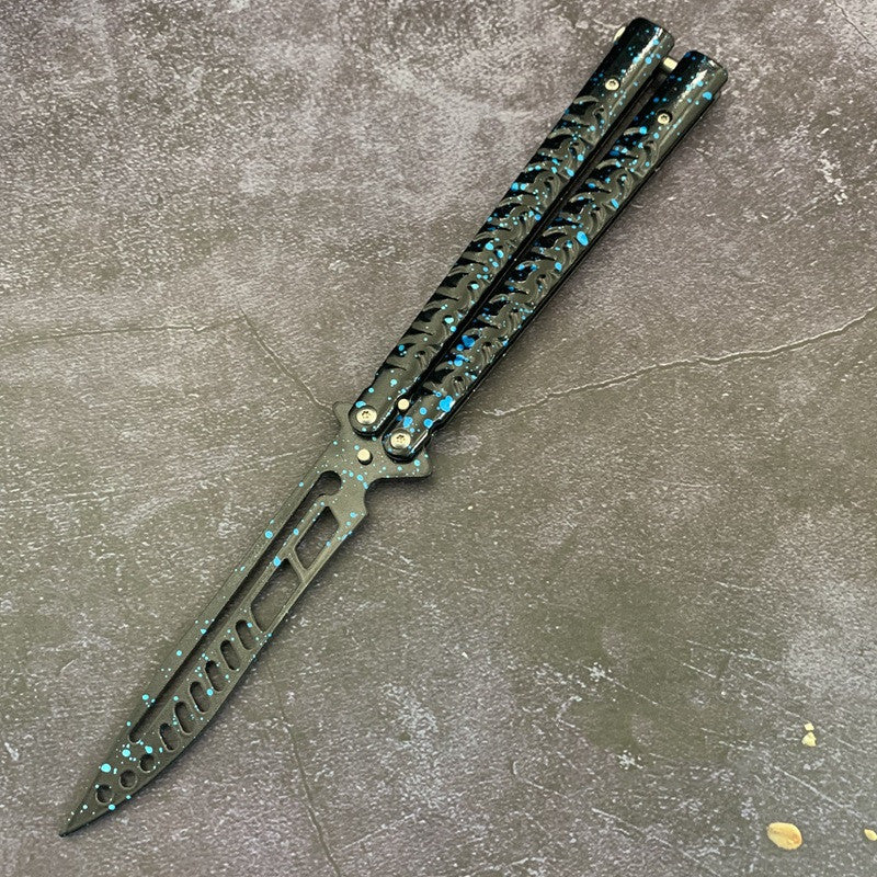 Pattern Galaxy Butterfly Knife Trainer / Blue - Winged Edge - Winged Edge