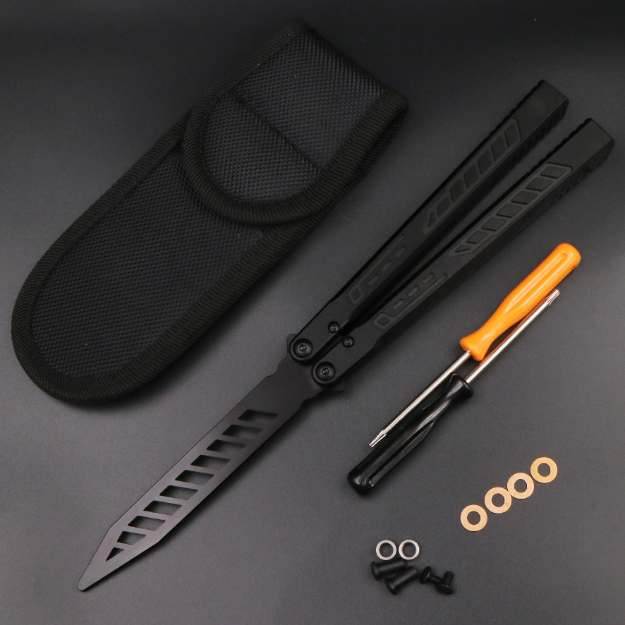 TheOne Falcon Butterfly Knife Trainer / Matte Black - Winged Edge - TheOne