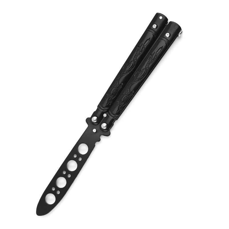 Patterned Butterfly Knife Trainer / Black - Winged Edge - Winged Edge