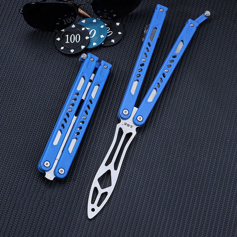 Blade Spin Butterfly Knife Thrower Trainer / Blue - Winged Edge - Winged Edge