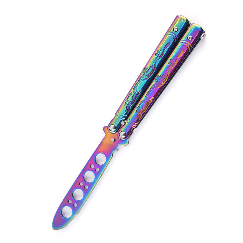 Patterned Butterfly Knife Trainer / Rainbow - Winged Edge - Winged Edge