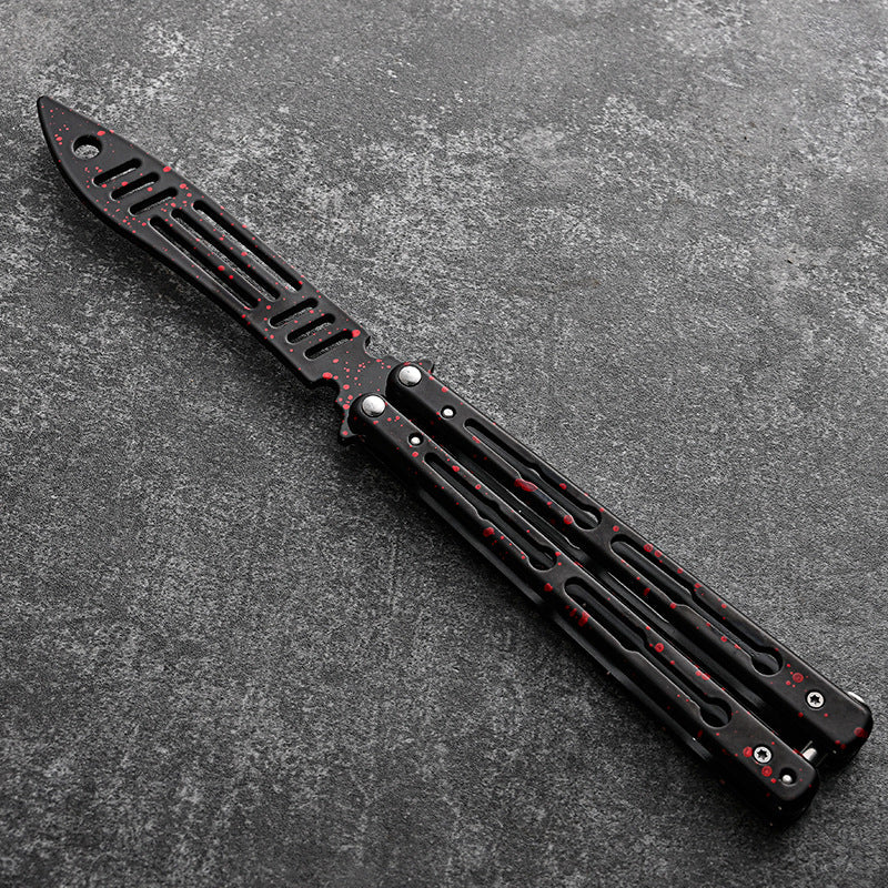 Galaxy Butterfly Knife Trainer / Red / Straight - Winged Edge - Winged Edge