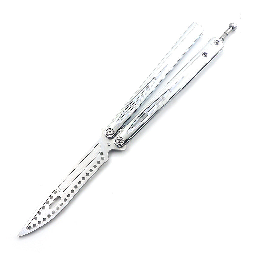 High Quality Styled Butterfly Knife Trainer / Silver - Winged Edge - Winged Edge