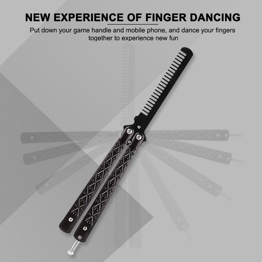 comb butterfly knife trainer stainless steel - winged edge - michigan united states