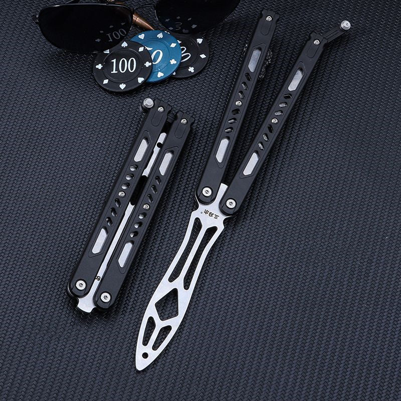 Blade Spin Butterfly Knife Thrower Trainer / Black - Winged Edge - Winged Edge