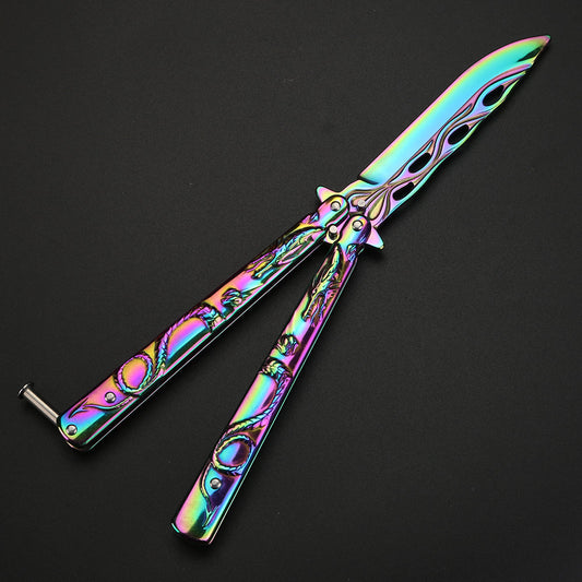 Relief Dragon Butterfly Knife Trainer / - Winged Edge - Winged Edge