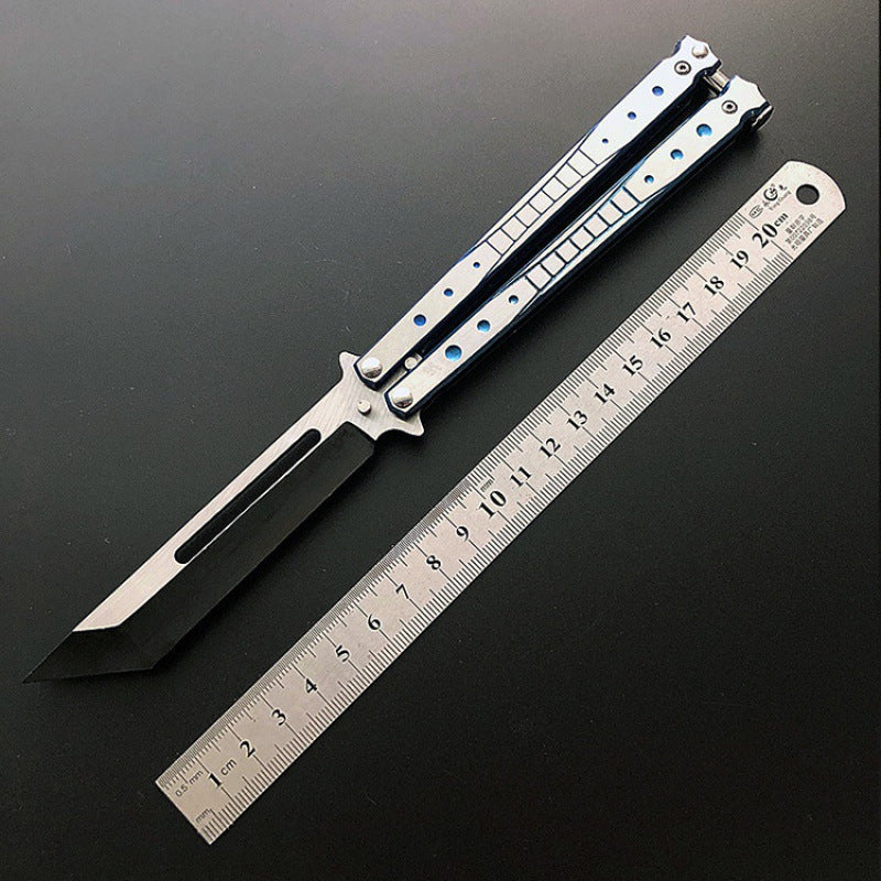 Winged Edge Butterfly Knife Trainer / Ice Blue - Winged Edge - Michigan United States - Tanto Butterfly Knife Trainer