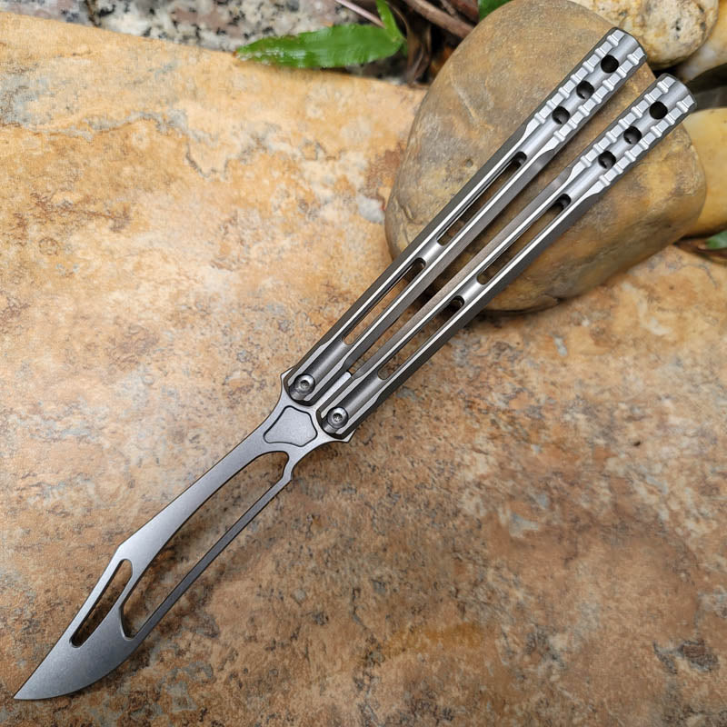 TheOne JK Orca Clone Butterfly Knife Trainer / Silver - Winged Edge - TheOne