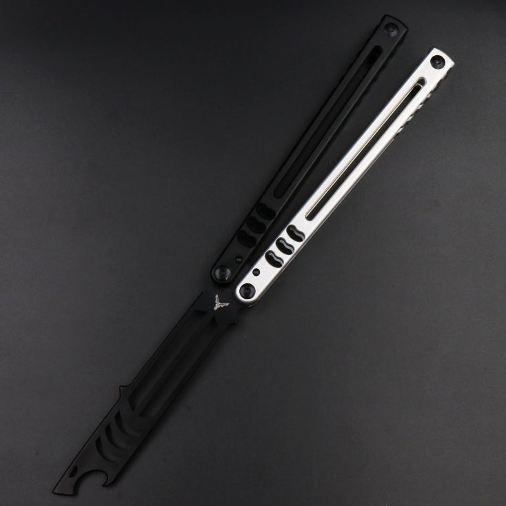 XDYY Mako Bottle Opener V3 Butterfly Knife Trainer / Black & White - Winged Edge - XDYY