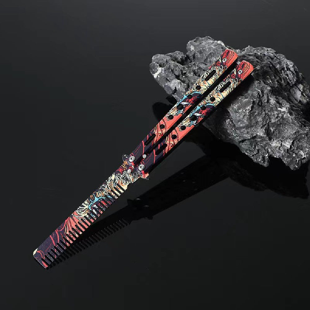 Comb Butterfly Knife Trainer / Fire Dragon - Winged Edge - Winged Edge