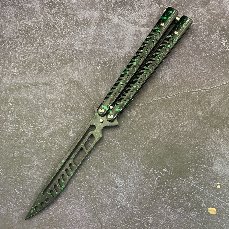 Pattern Galaxy Butterfly Knife Trainer / Green - Winged Edge - Winged Edge
