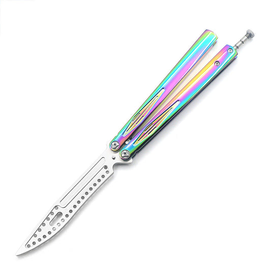 High Quality Styled Butterfly Knife Trainer / Color titanium - Winged Edge - Winged Edge