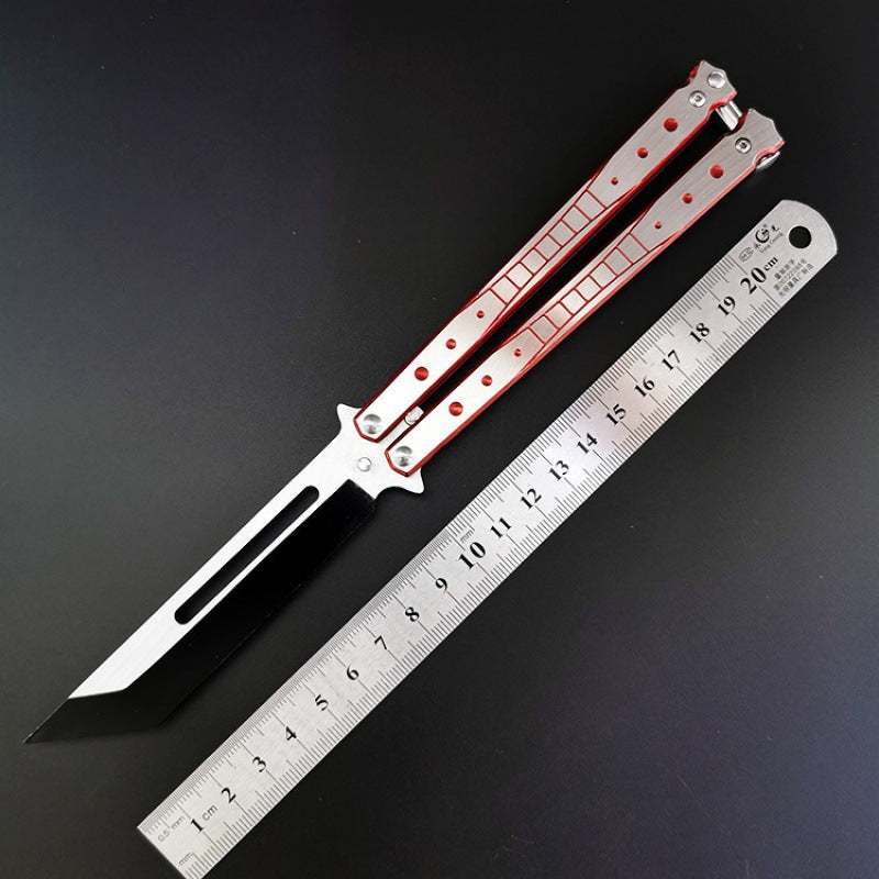 Winged Edge Butterfly Knife Trainer / Vivid Red - Winged Edge - Michigan United States - Tanto Butterfly Knife Trainer