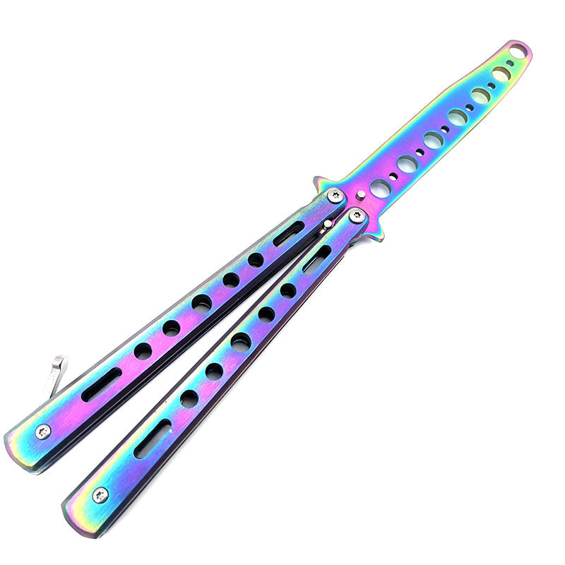 Rainbow Butterfly Knife Trainer Comb winged edge