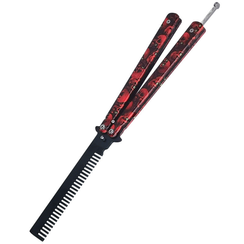 Butterfly Knife Trainer Dull Comb 100% Safe / Red - Winged Edge - Winged Edge