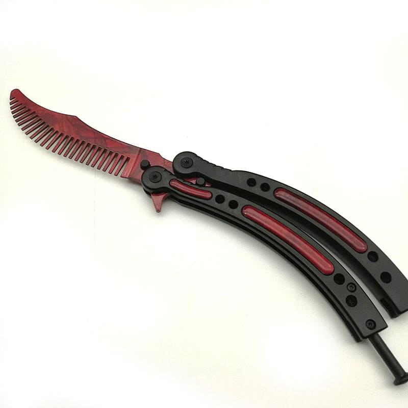 Curved Butterfly Knife Trainer Comb / Red - Winged Edge - Winged Edge