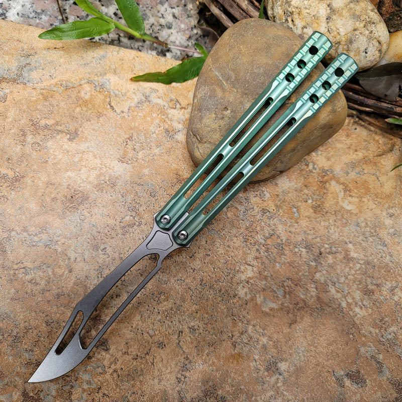 TheOne JK Orca Clone Butterfly Knife Trainer / Light Green - Winged Edge - TheOne